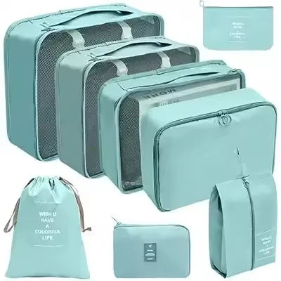 Travel Organizer Set | 8-Piece Suitcase Packing Cubes & Luggage Storage Bags for Clothes and Shoes
