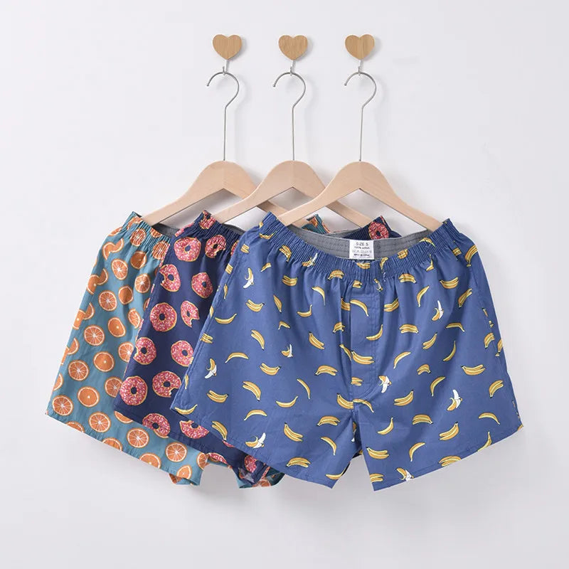 3PCS Men's Cotton Boxer Shorts | Loose Comfortable Arrow Pants Style Underwear | Homewear Boxers