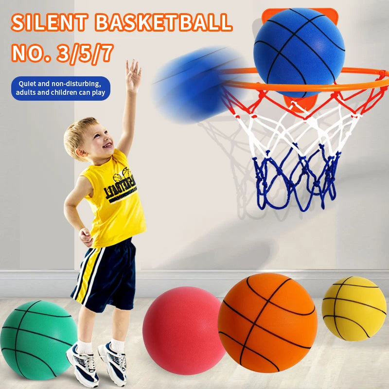 Silent Indoor Basketball Toy – No Noise Soft PU Foam Ball for Kids | Quiet Bouncing & Squeezable Play Ball for Boys & Girls
