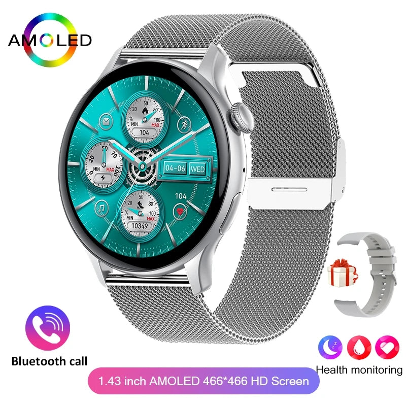2024 True AMOLED Smart Watch for Women – Always-On Display, 466×466 HD, Health Tracker, Voice Calling for Xiaomi