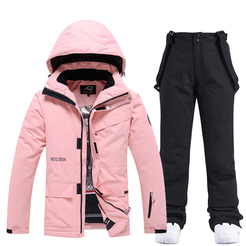 Men & Women Snow Suit Set – Warm -30°C Ski Jacket and Pants, Fashion Winter Snowboarding Clothing, Unisex