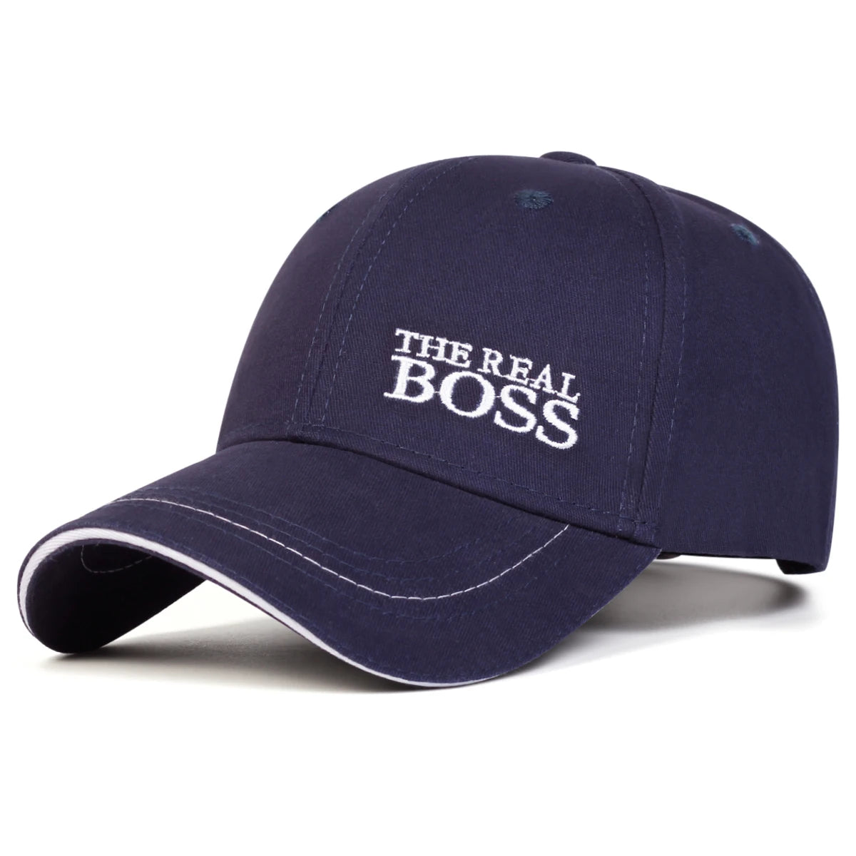 قبعة بيسبول مطرزة للجنسين تحمل شعار "THE REAL BOSS" - قبعة هيب هوب قابلة للتعديل للربيع والخريف، واقية من الشمس في الهواء الطلق