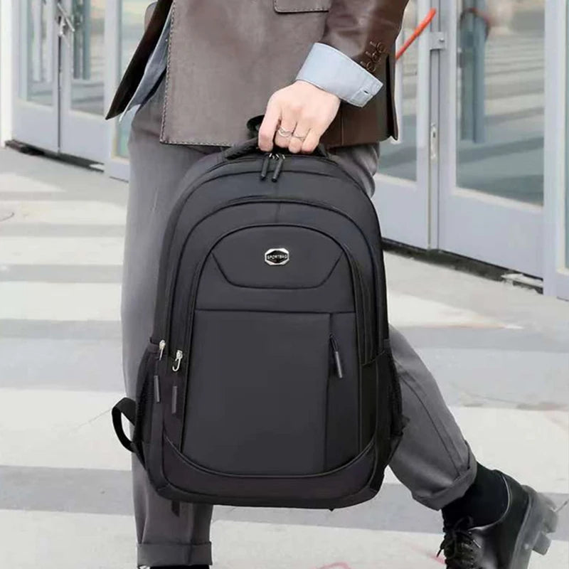 حقيبة ظهر مزدوجة الكتف للرجال والنساء - بلون واحد، مناسبة للسفر والتنقل والاستخدام اليومي