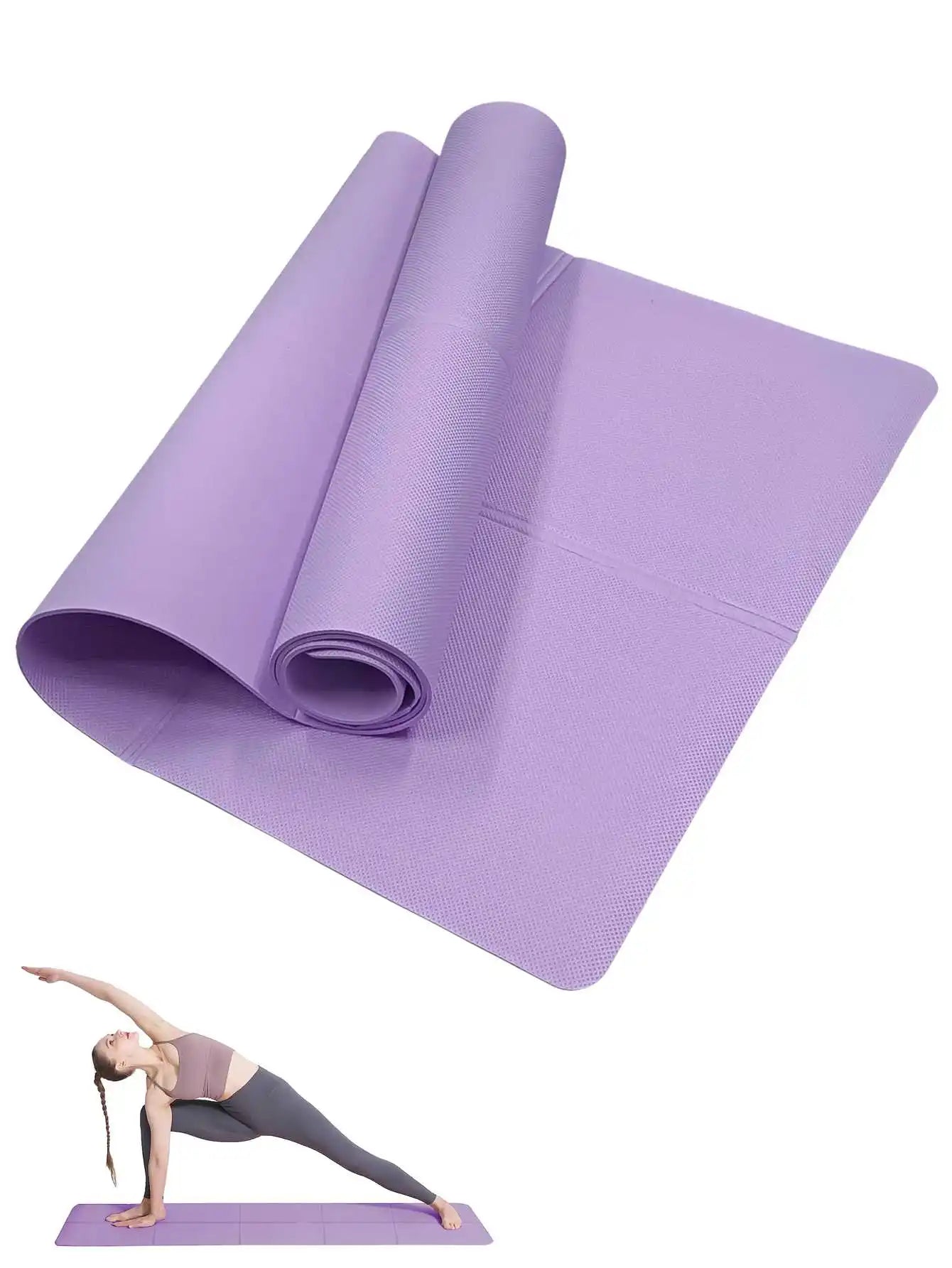 Yoga Mat for Women | Non-Slip Pilates & Fitness Pad – 3/4/6mm Thick Exercise Mat for Home Gym