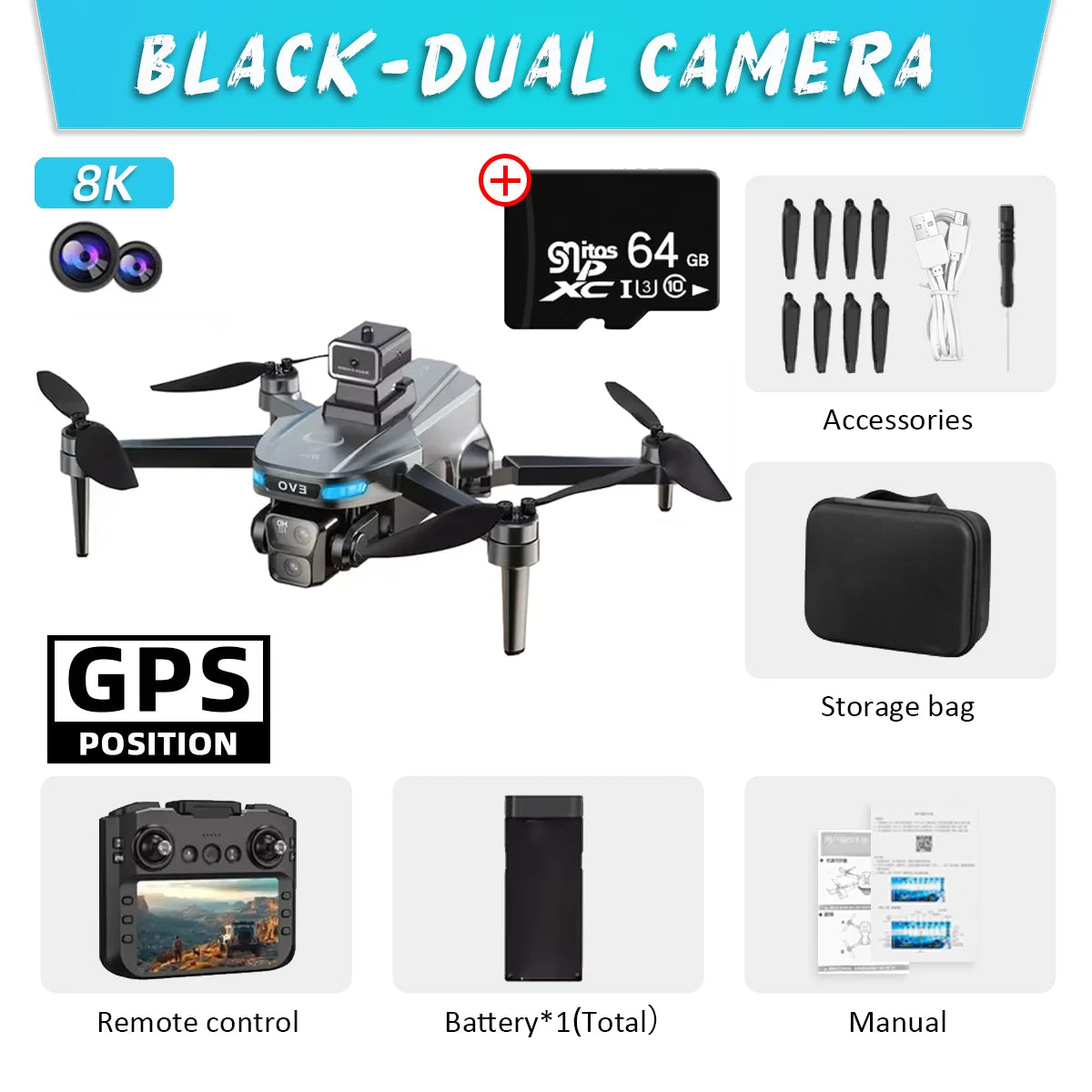 SG901 MAX GPS 8K Camera Drone | Professional FPV Aerial Quadcopter with Obstacle Avoidance, Foldable Design & Large Screen Remote Control