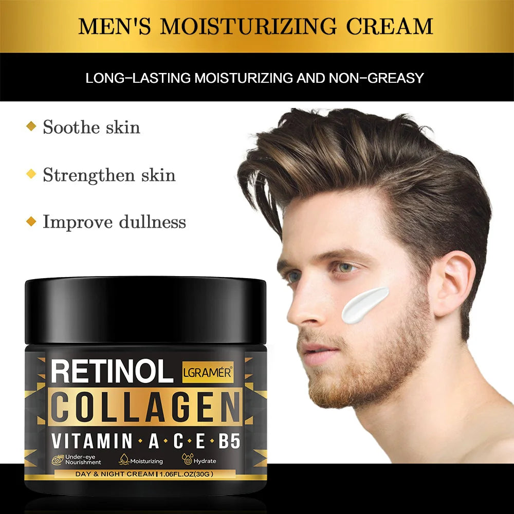 Men’s Retinol Collagen Face Cream – Moisturizing, Brightening & Firming Anti-Wrinkle Skincare