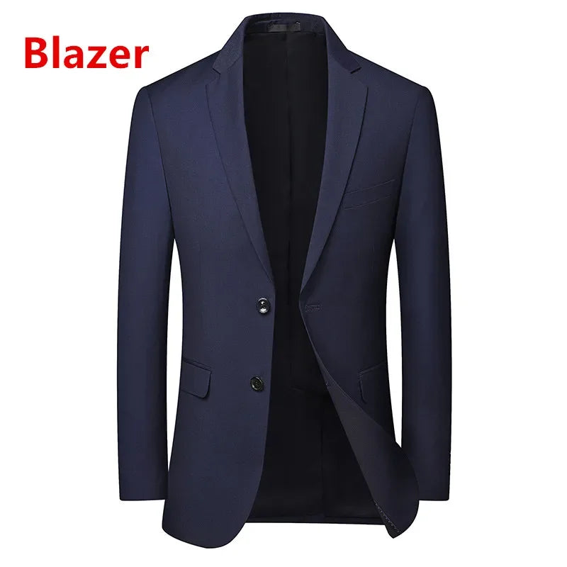Men's Solid Color Business Suit 2025 – High-Quality Wedding & Banquet Groom Outfit