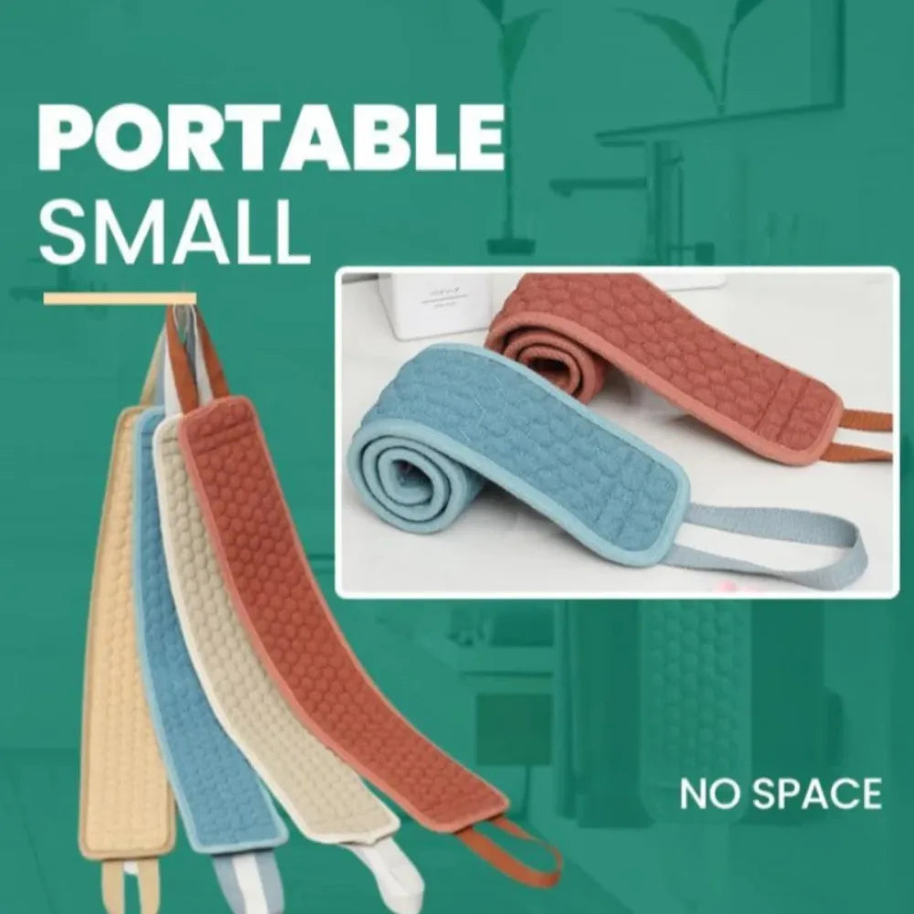 حزام تقشير الظهر للاستحمام - مجموعة منشفة استحمام للتنظيف العميق وقفاز ومنشفة لتقشير الجسم بالكامل