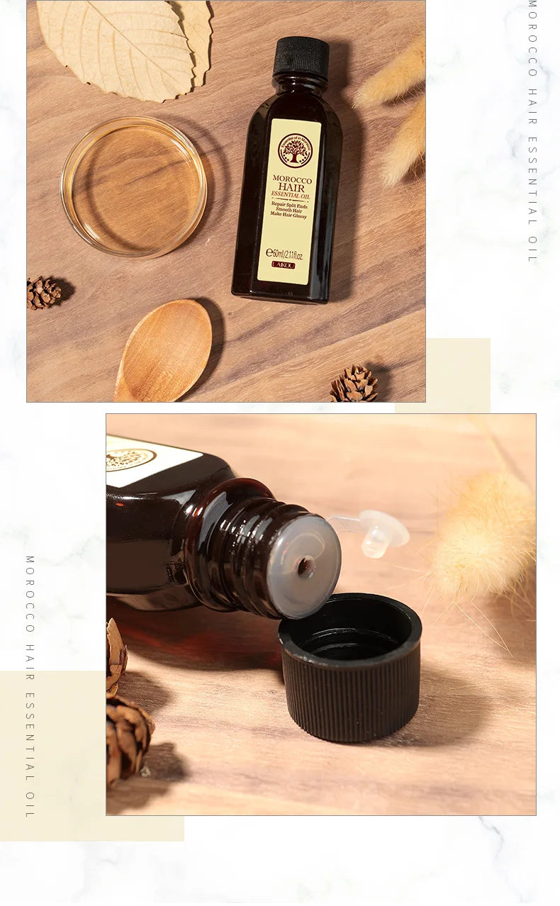 زيت شعر الأرغان المغربي من لايكو - خلاصة مغذية ومرممة للشعر الجاف والتالف - 60 مل علاج مرطب