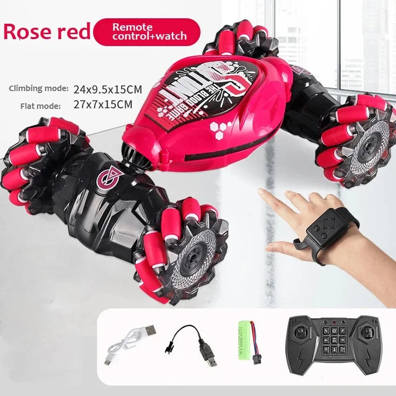 Gesture-Controlled RC Stunt Car – 360° Rotating, LED Lights, Dual Control Modes, All-Terrain Drift & Climb – Ideal Gift for Kids & Adults