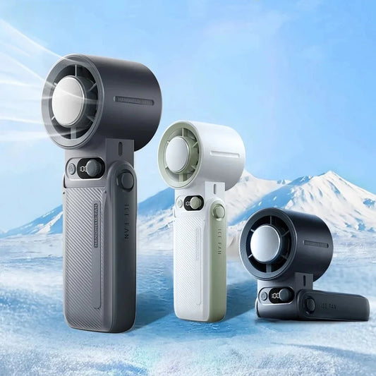 مروحة صغيرة محمولة - مروحة محمولة قابلة لإعادة الشحن بقوة 3600 مللي أمبير في الساعة قابلة للطي للرقبة واليد للاستخدام في الهواء الطلق والتخييم والتبريد