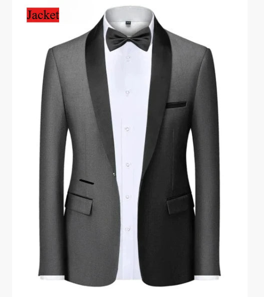 Men's Formal Slim Fit Tuxedo Suit – Luxury Groom & Prom Wedding Outfit