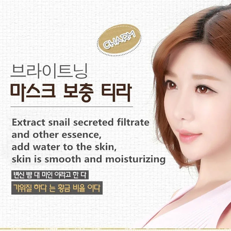 10pcs Snail Moisturizing Face Mask | Hydrating, Oil Control & Korean Skincare Sheet Masks