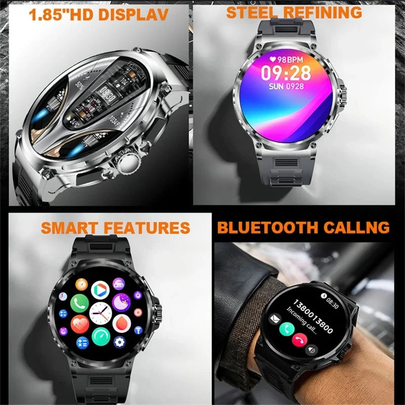 GPS Smart Watch | 1.85'' AMOLED HD Display, 710mAh Battery, Bluetooth Call, Sports Fitness Tracker