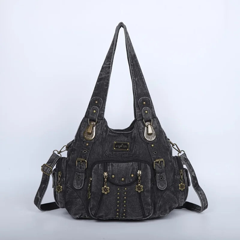 حقيبة يد نسائية من جلد البولي يوريثان من Angel kiss - حقيبة كتف أنيقة، حقيبة كبيرة وحقيبة يد كبيرة