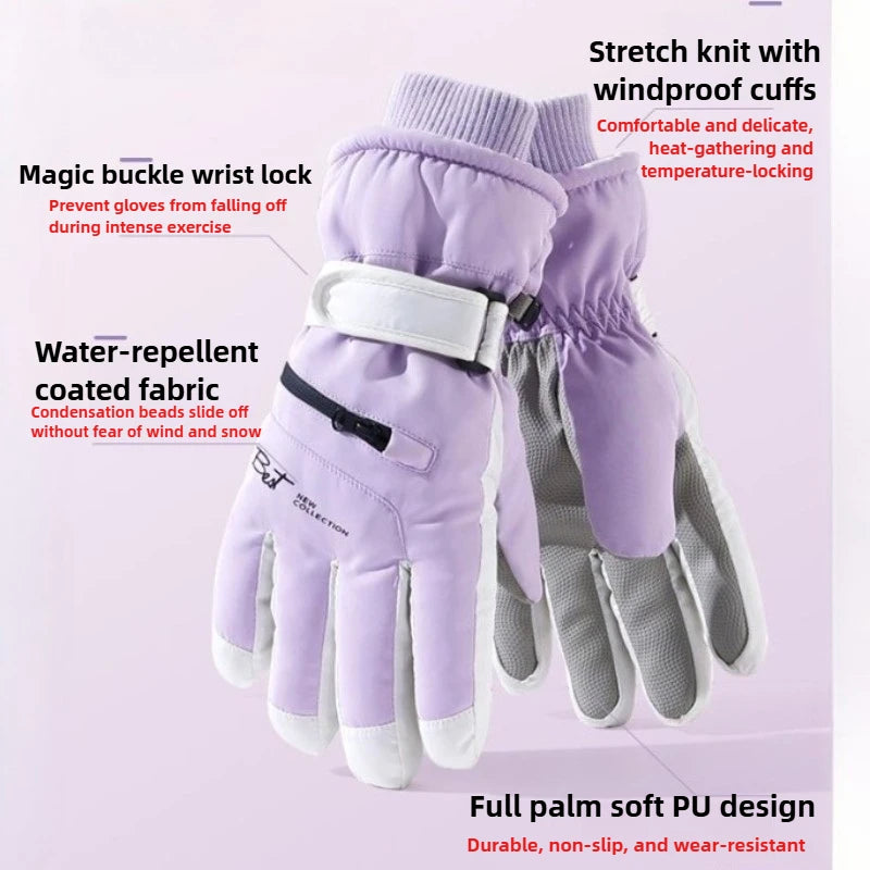 Winter Cycling & Ski Gloves – Waterproof Non-Slip Touchscreen Thermal Gloves with Pocket for Men and Women