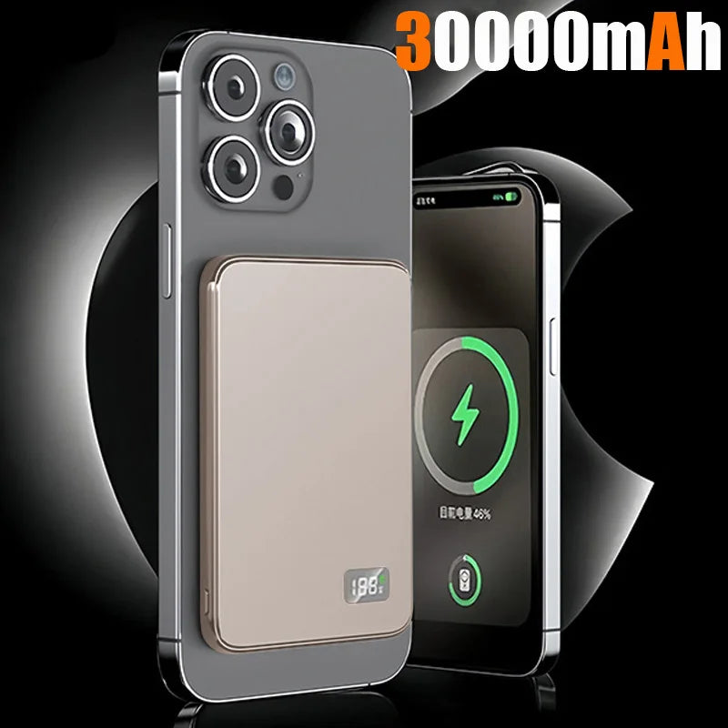 بنك طاقة رفيع للغاية من VIVO بسعة 50000 مللي أمبير/ساعة - شاحن لاسلكي مغناطيسي متوافق مع MagSafe، بطارية محمولة معتمدة من 3C مع شاشة