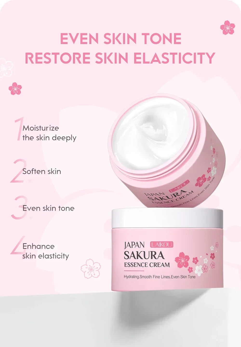 LAIKOU Japan Sakura Face Cream • Whitening & Moisturizing • Nourishing, Oil Control & Repair Skincare (25g)
