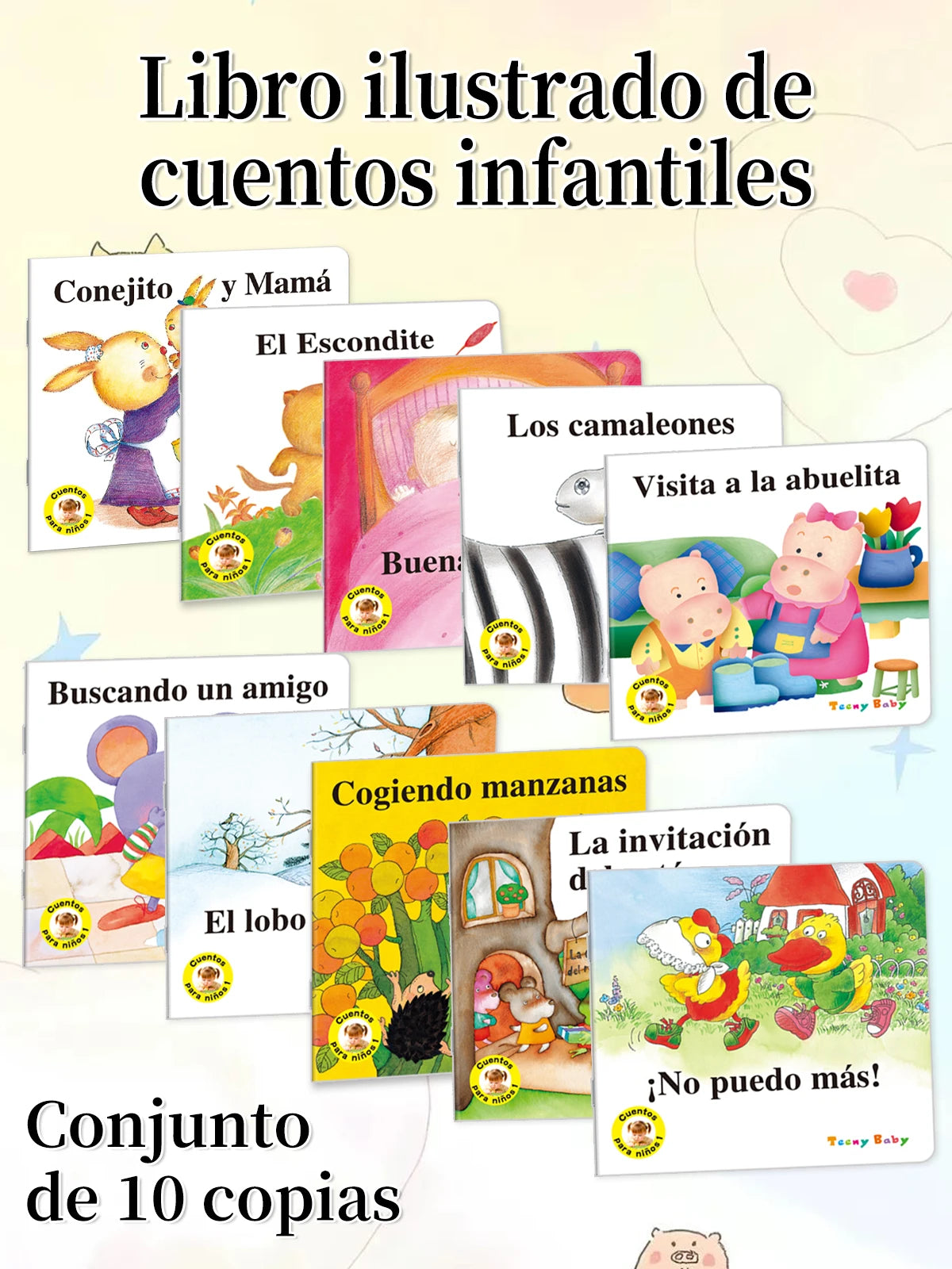 1 Set of 10 Spanish Children’s Storybooks – Early Learning Puzzle & Educational Books, Ideal Kids’ Gift