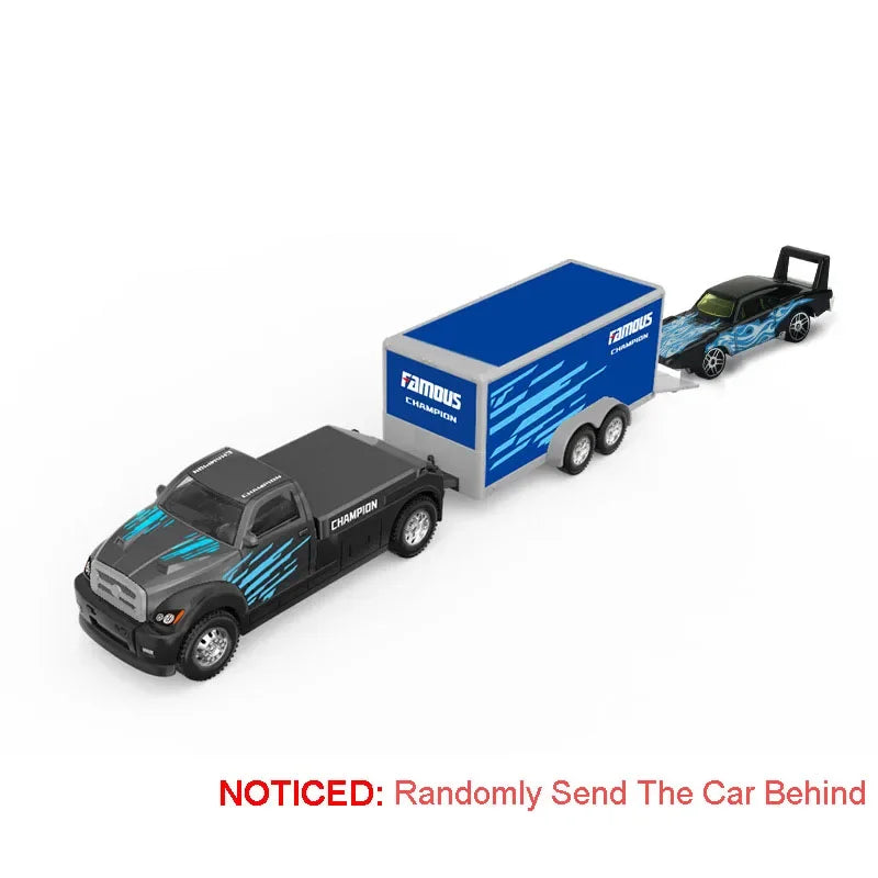 1:64 Alloy Container Trailer Diecast Toy Car – Metal Pull Back Truck Gift