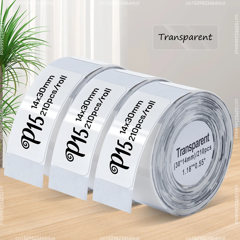 P15 Portable Mini Thermal Label Printer – Wireless Bluetooth Sticker Maker, DIY Barcode & Labeling Machine (No Ink, 3PK Labels)