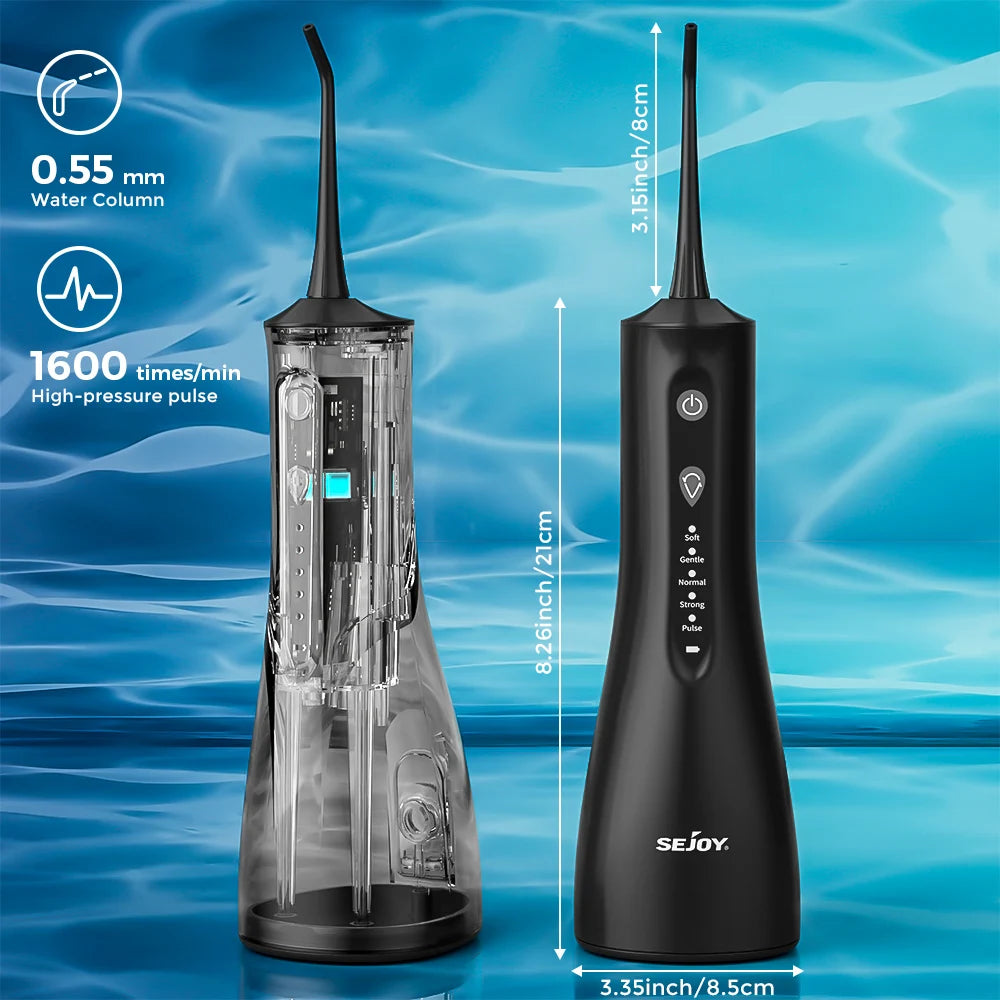SEJOY Professional Electric Water Flosser | 5 Pressure Settings & 5 Jet Tips for Teeth, Gums, Braces & Dental Care