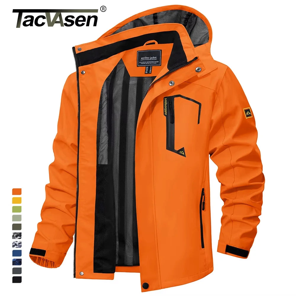 TACVASEN Men’s Spring Autumn Lightweight Jacket – Mesh-Lined Waterproof Outdoor Windbreaker