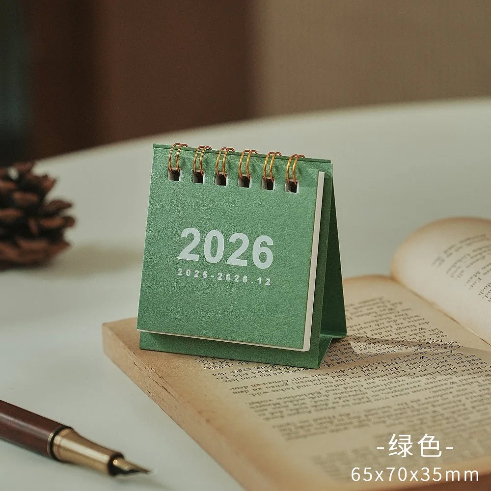 2026 Mini Simple Desk Calendar – Creative Coil Planner & Desktop Office Decoration
