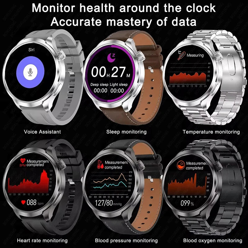 1.85” AMOLED HD Smart Watch – GPS, Compass, NFC, Waterproof, Health Monitor & Bluetooth Call