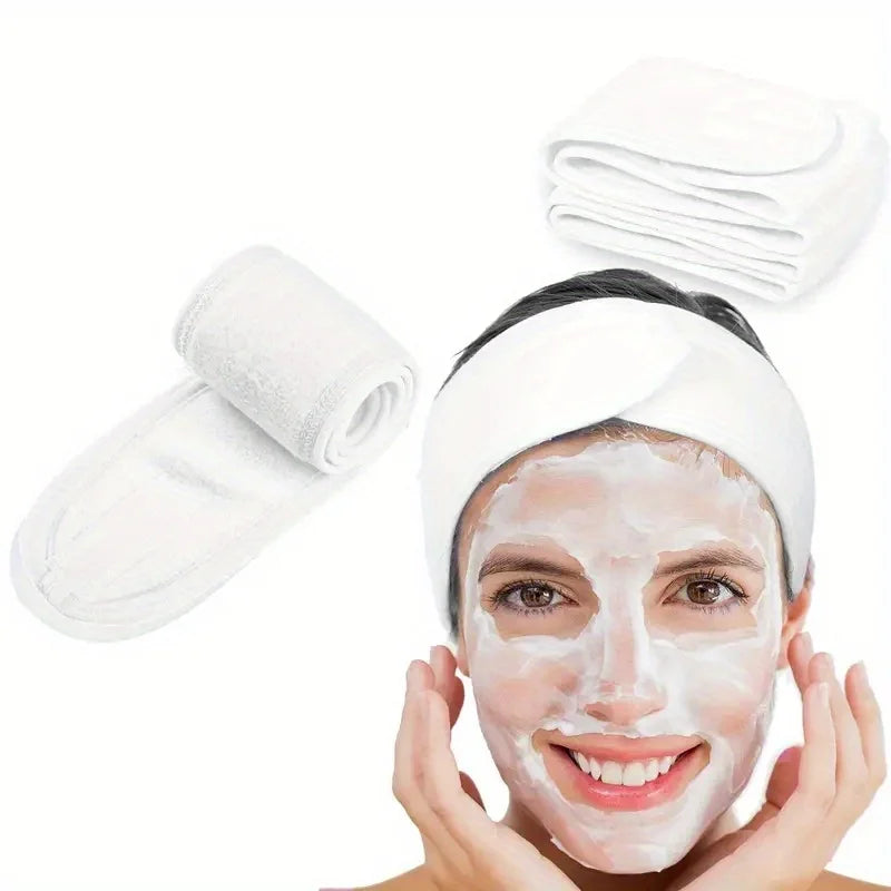 عصابة رأس عريضة قابلة للتعديل للنساء - لفافة شعر ناعمة ومريحة لليوجا والرياضة والمنتجعات الصحية والحمام والاستحمام والمكياج وغسول الوجه