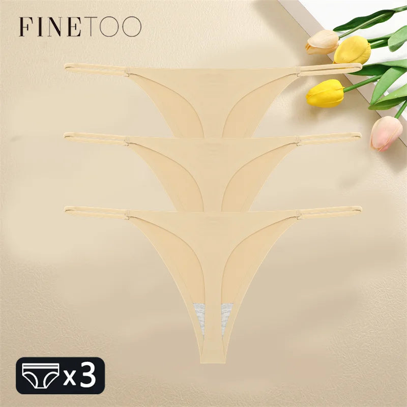 FINETOO 1PCS Women Seamless Thongs – Sexy Low Waist Bikini Panties, Traceless T-Back, XS-XL