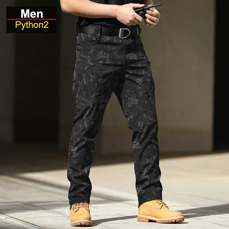 CHRLCK Men’s Waterproof Tactical Pants – Anti-Scratch Elastic Hiking & Outdoor Wear-Resistant Trousers