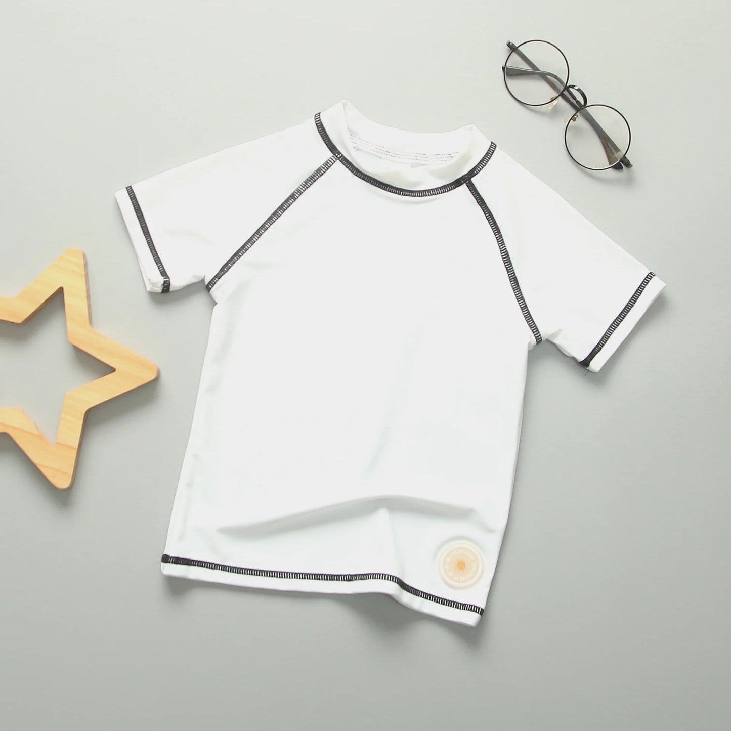 Kids UV Rashguard Swim T-Shirt Boys Girls Short Sleeve Bathing Suit 3-11 Years