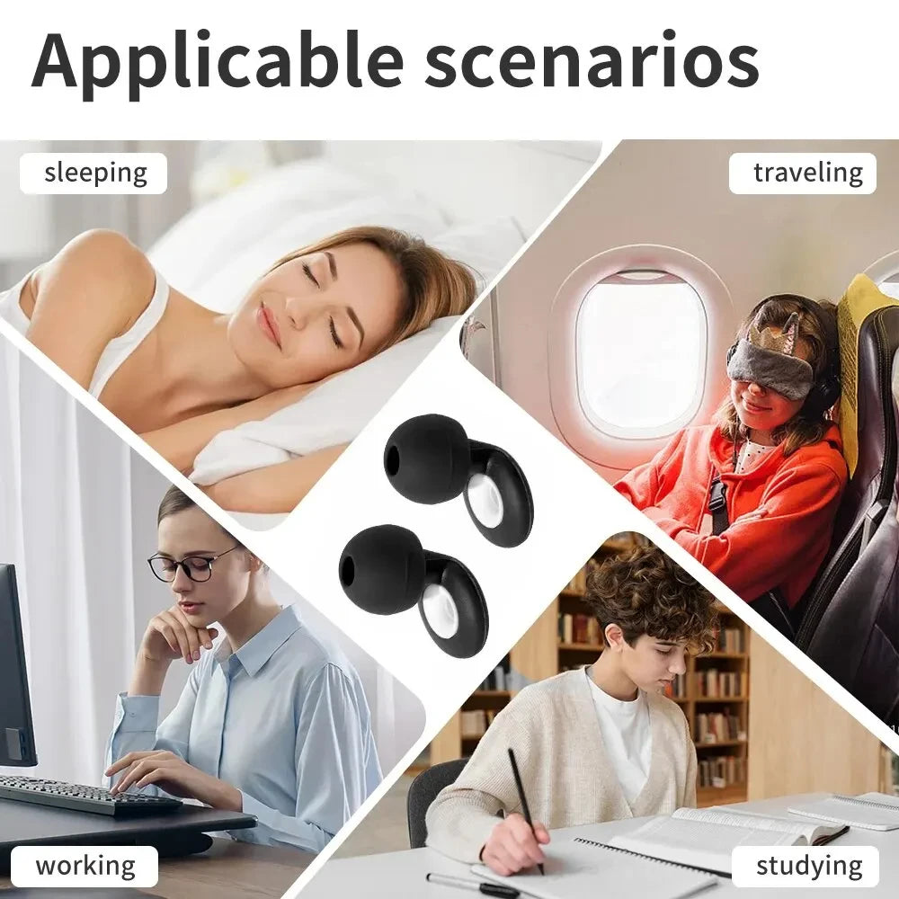 سدادات أذن HUAK 09 • سيليكون عالي الدقة • حماية السمع للحفلات الموسيقية والنوم والسباحة • تقليل الضوضاء • ملحقات إضافية متضمنة