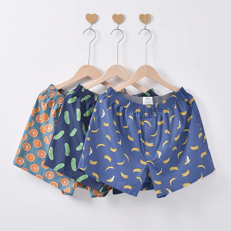 3PCS Men's Cotton Boxer Shorts | Loose Comfortable Arrow Pants Style Underwear | Homewear Boxers