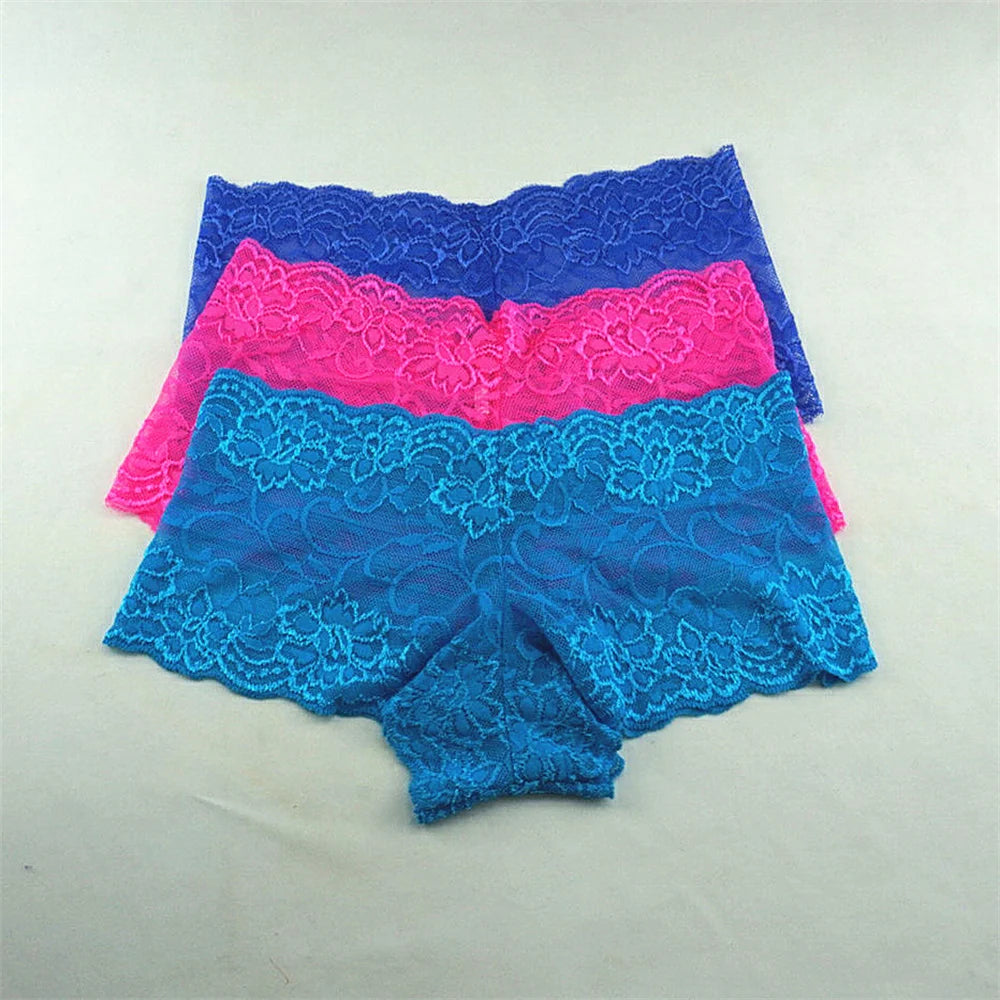 3PCS Women’s Silk Boyshorts Underwear – M-XXL Transparent Soft Boxers, Comfortable Ladies Panties Lingerie