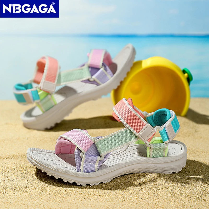Girls’ Summer Sport Sandals – Breathable Non-Slip Soft Sole Shoes for Kids Outdoor Beach