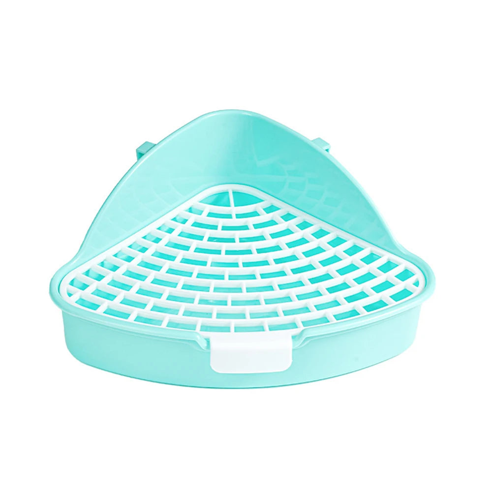 Triangle Corner Litter Box – Space-Saving Potty Tray for Rabbits & Small Pets