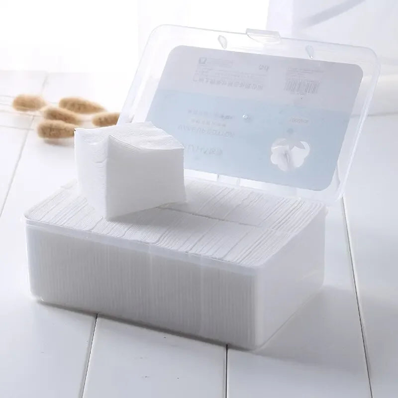 ١٠٠٠ قطعة من مناديل قطنية لإزالة المكياج للاستخدام مرة واحدة - مناديل ناعمة لتنظيف الوجه ومنصات لإزالة مستحضرات التجميل