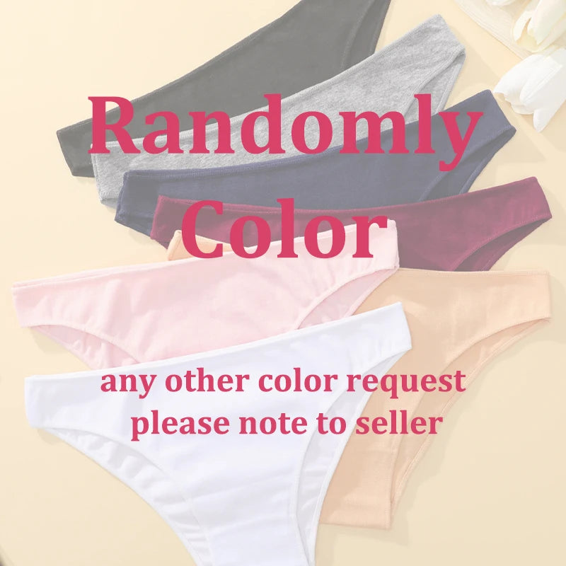 4PCS Women's Cotton Seamless Low Waist Panties Soft Breathable Comfortable Underwear Lingerie