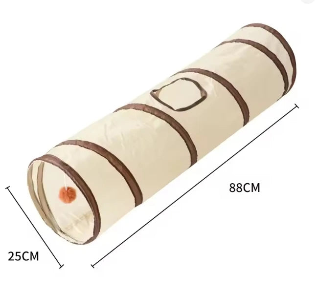نفق لعب القطط القابل للطي - لعبة تفاعلية مخططة للقطط الصغيرة من أجل المتعة والاستكشاف والتمرين