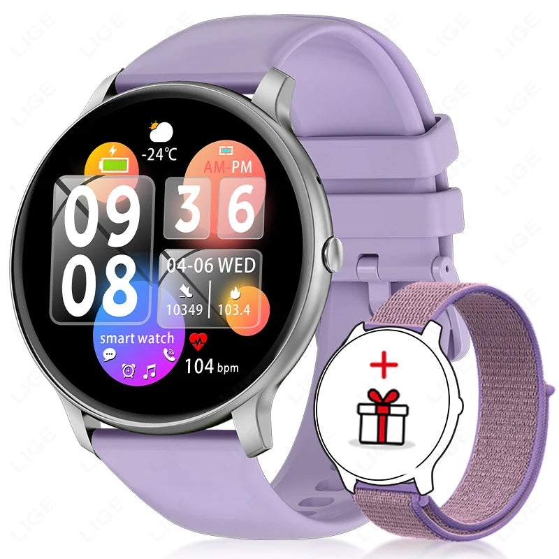 LIGE Bluetooth Call Smart Watch for Women & Men – Sports Fitness, Heart Rate Health Monitor, Android & iOS