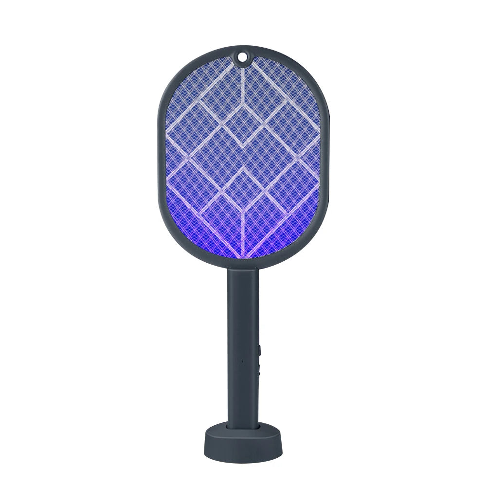 2-in-1-USB-wiederaufladbare elektrische Mückenklatsche und Insektenvernichter – Fliegenfänger mit einstellbarem Winkel für den Innen- und Außenbereich