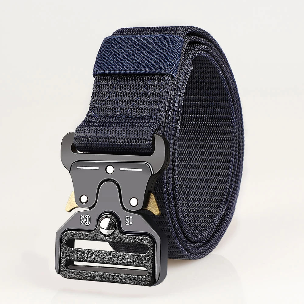 حزام تكتيكي رجالي - حزام خارجي متين وقابل للتعديل للمشي لمسافات طويلة والرياضة والملابس الكاجوال | يناسب البناطيل والجينز، تصميم للجنسين