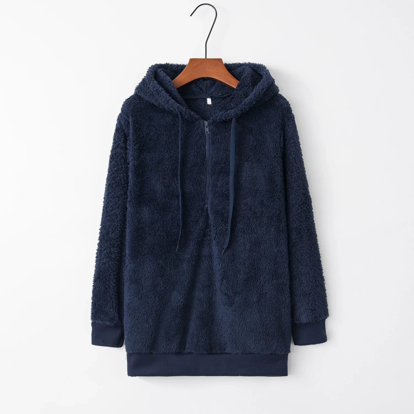 Women's Long-Sleeved Hooded Monochrome Sweater Coat Fashion Trend