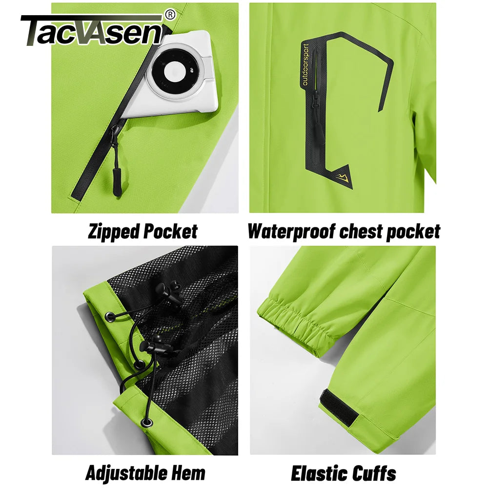 TACVASEN Men’s Spring Autumn Lightweight Jacket – Mesh-Lined Waterproof Outdoor Windbreaker