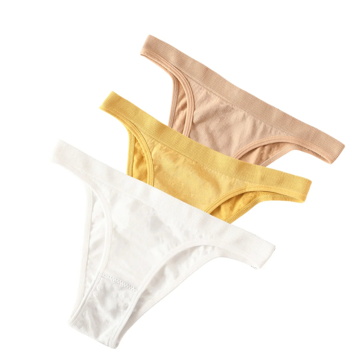 3PCS Set Women's High Rise Brazilian Panties Stretch Seamless Soft Sexy Lingerie