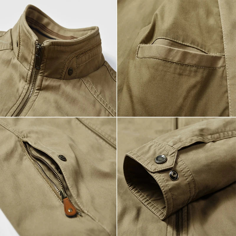 DIMUSI Men’s Autumn Bomber Jacket – Casual Cotton Tactical Windbreaker Military Coat