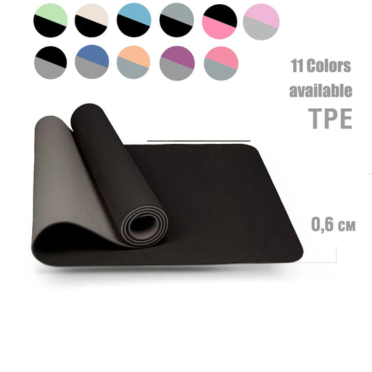 Yoga Mat | Double-Sided Non-Slip TPE Exercise Mat with Strap – Eco-Friendly for Yoga & Pilates