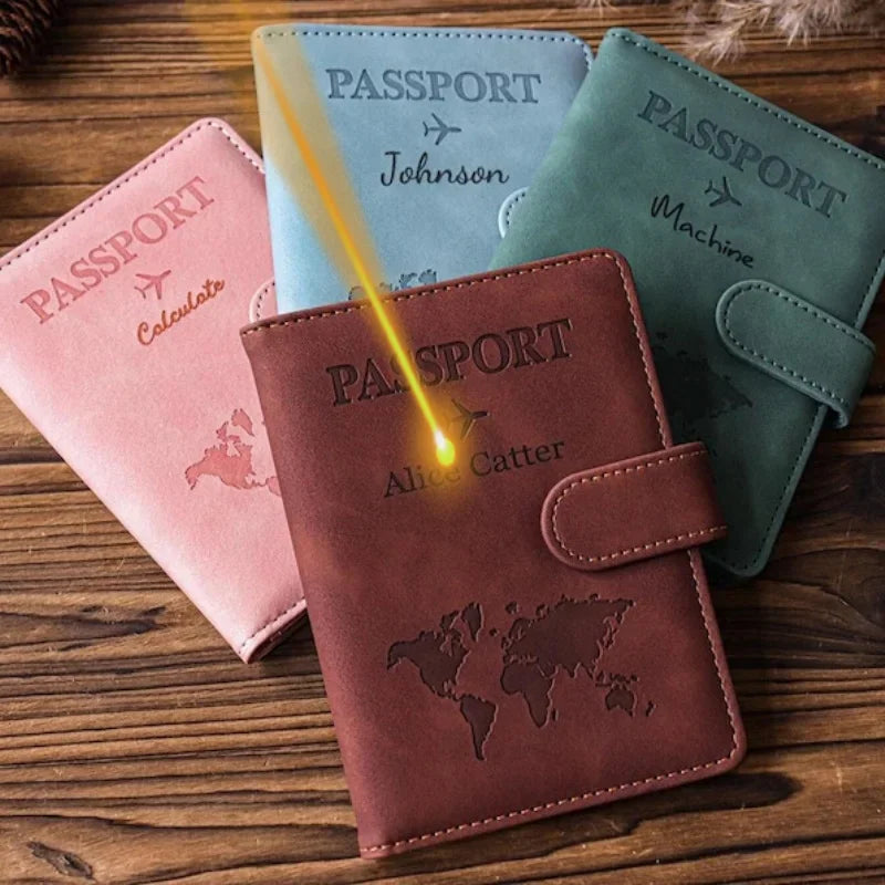 Custom Engraved Passport Cover – Monogrammed Travel Wallet Gift